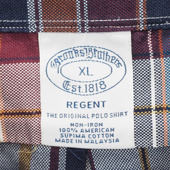 Brooks Brothers Shirt Men XL Blue Tartan Plaid Regent Non Iron Supima Preppy - Picture 3 of 10